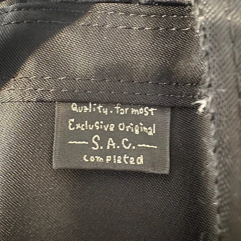 Vintage Sac Black Satin Backpack with Silver Accents - Approx. 1992-1995 Japan